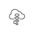 Cloud Workflow line icon Royalty Free Stock Photo