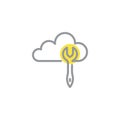 Cloud wrench line icon