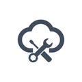 Cloud Wrench Tools icon repare maintance service pictograph. Vector illustration isolated on white background.