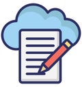 Basic Cloud Writing Isolated Vector Icon that can easily modify or edit.