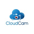 CloudCam logo design template combination from Camera and Cloud Royalty Free Stock Photo