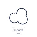 Cloude icon from weather outline collection. Thin line cloude icon isolated on white background Royalty Free Stock Photo