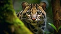 The Clouded Leopard in the forest was watching something Royalty Free Stock Photo