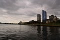 Clouded skies above Milwaukee Wisconsin along Lake Michigan Royalty Free Stock Photo