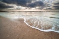 Clouded sky over North sea coast