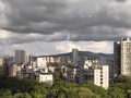 The clouded skyline of borivali Mumbai. Royalty Free Stock Photo