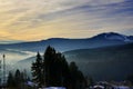 Cloudes and trees, winter landscape in ÃÂ umava in ÃÂ½eleznÃÂ¡ Ruda, czech republic