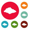 Cloudiness icons circle set