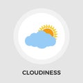 Cloudiness single flat icon.