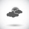 Cloudiness single flat icon.