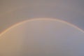 Cloudless evening sky with a double rainbow. Double rainbow in the sky during the rain. Panoramic background for web design.