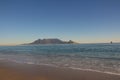 Cloudless and windless sunset day overlooking Table Mountain Royalty Free Stock Photo