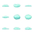 Cloudlet icons set, cartoon style Royalty Free Stock Photo