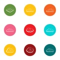 Cloudlet icons set, flat style Royalty Free Stock Photo