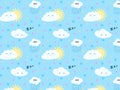 Nice pattern with cute clouds and sun