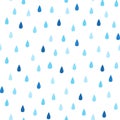Rain vector pattern. It s rainy, season background in simple flat style Royalty Free Stock Photo