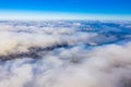 Clouds above the city. Beautiful aerial landscape Royalty Free Stock Photo