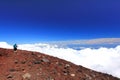 Clouds above mountain high and blue sky