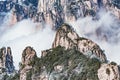 Clouds above the mountain peaks of Huangshan National park Royalty Free Stock Photo