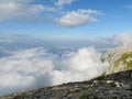 Clouds above rocky peak of Apennine Mountain Range Royalty Free Stock Photo