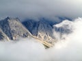 Clouds at mountain German massif Zugspitze