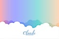 Clouds background with colorful rainbow sky design Royalty Free Stock Photo