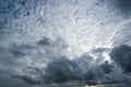 Clouds with background,sunlight through very dark clouds background of dark storm cloud Royalty Free Stock Photo