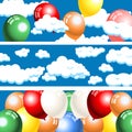 Clouds and balloons banners Royalty Free Stock Photo