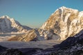 Clouds at the base of Lobuche mountain in Nepal