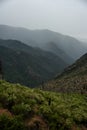 Clouds Begin To Pass Through Valley Below Lewis Creek Trail In Kings Canyon