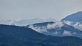 Low Level Clouds on Greek Mountain Range Royalty Free Stock Photo