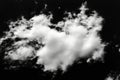 Clouds. Black Background. Isolated white clouds on black sky. Set of isolated clouds over black background. Design elements. White