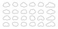 Clouds black line icon weather bubble vector set