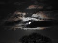 Grey clouds with moon