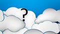Clouds blue background question Royalty Free Stock Photo