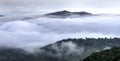 Clouds in Blue Ridge Smoky Mountain valley, Waynesville NC, USA Royalty Free Stock Photo