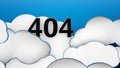 404 Clouds on blue sky background 3d Royalty Free Stock Photo