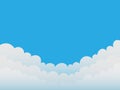 Clouds on a blue sky background. Good weather. Flat design. Vector illustration Royalty Free Stock Photo