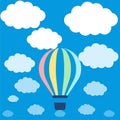 Clouds on blue sky background with hot air balloon Royalty Free Stock Photo