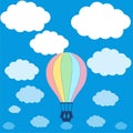 Clouds on blue sky background with hot air balloon Royalty Free Stock Photo