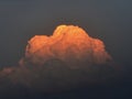 Clouds on blue sky in evening