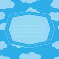 Clouds in blue sky. Frame for text. Light blue background. Royalty Free Stock Photo
