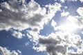 A clouds in the blue sky. Amazing. beautiful view. God light Royalty Free Stock Photo