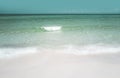 Clouds with blue sky over calm sea beach in tropical beach. Travel summer holiday background concept. Beautiful sea wave Royalty Free Stock Photo