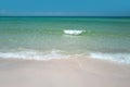 Clouds with blue sky over calm sea beach in tropical beach. Travel summer holiday background concept. Beautiful sea wave Royalty Free Stock Photo