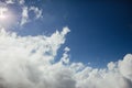 Clouds on blue sky at sunny day, minimalism nature background Royalty Free Stock Photo