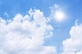 Clouds in the blue sky. Windy clear cloud on blue sky Royalty Free Stock Photo
