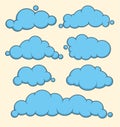 Clouds blue vector set. Royalty Free Stock Photo
