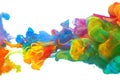 Clouds of bright colorful ink