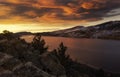 Fiery Sky at Horsetooth Reservoir in Fort Collins Colorado Royalty Free Stock Photo